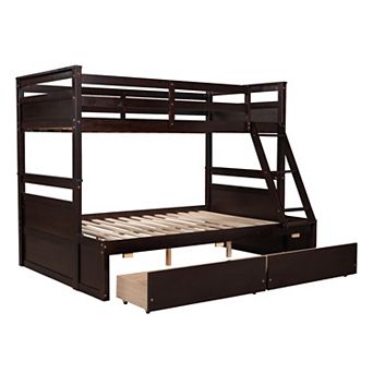 Merax Twin over Full Bunk Bed with Storage