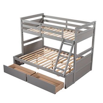 Merax Twin over Full Bunk Bed with Storage
