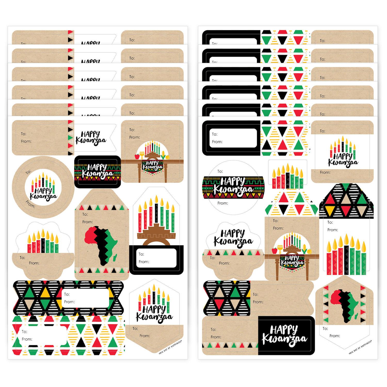 Big Dot of Happiness Happy Kwanzaa Heritage Holiday Party Paper Charger and Table Decorations - Chargerific Kit - Place Setting for 8