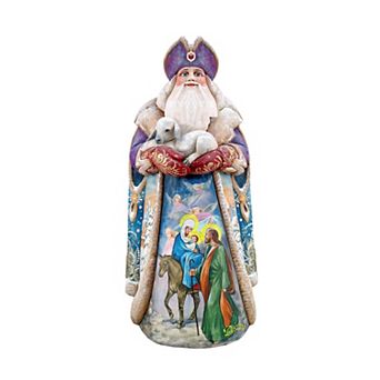 Santa And the Guardian Angels 24-Inch Handcrafted Wooden Door Decor by G. DeBrekht - Christmas Decor