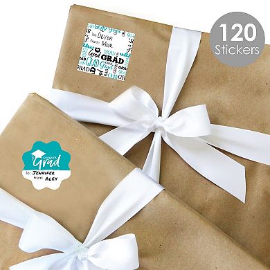 Big Dot Of Happiness Teal Grad Best Is Yet To Come To & From Stickers 12 Sheets 120 Stickers