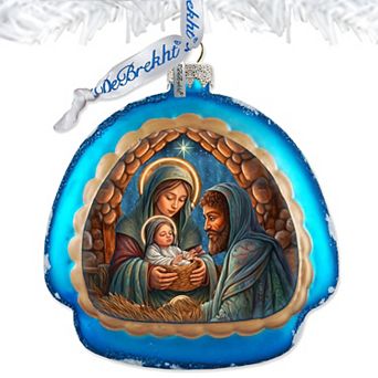 Holy Family Rainbow Glass Ornament by G. Debrekht - Nativity Holiday Decor