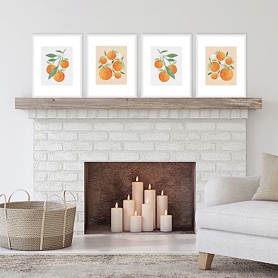 Big Dot of Happiness Little Clementine - Unframed Orange Citrus Kitchen Linen Paper Wall Art - Set of 4 - Artisms - 8 x 10 inches