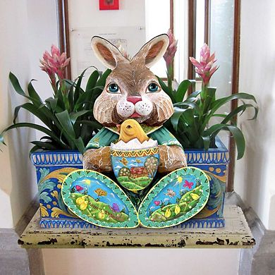 Easter Bunny Holiday 24-Inch Handcrafted Wooden Door Decor by G. DeBrekht - Spring Decor