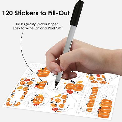 Big Dot Of Happiness Fall Pumpkin Thanksgiving Party Labels To And From Stickers 120 Stickers