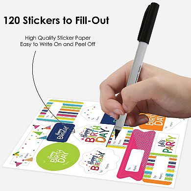Big Dot Of Happiness Cheerful Happy Birthday Party Labels To And From Stickers 120 Stickers