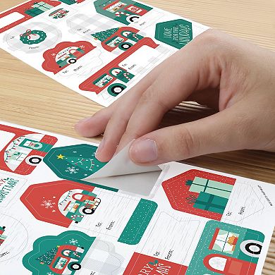 Big Dot Of Happiness Camper Christmas Holiday Party Gift Labels To And From Stickers 120 Ct