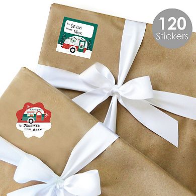 Big Dot Of Happiness Camper Christmas Holiday Party Gift Labels To And From Stickers 120 Ct