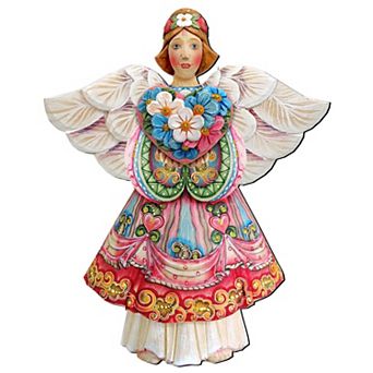 Flower Heart Angel of Love 24-Inch Door Hanger Wall Art by G. DeBrekht - Love Family Kids Decor