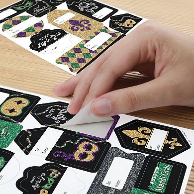 Big Dot Of Happiness Mardi Gras Masquerade Party Gift Tag Labels To And From Stickers 120 Ct