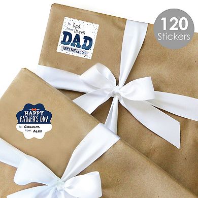 Big Dot Of Happiness Happy Father's Day Assorted To & From Stickers 12 Sheets 120 Stickers