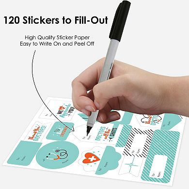 Big Dot Of Happiness Thank You Doctors Assorted To & From Stickers 12 Sheets 120 Stickers