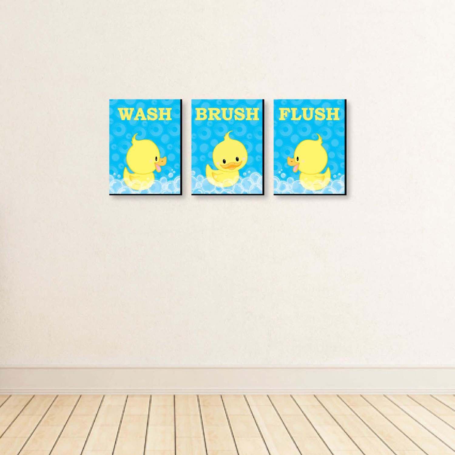 Big Dot Of Happiness Ducky Duck - Kids Bathroom Rules Wall Art - 7.5 X ...