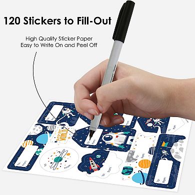 Big Dot Of Happiness Blast Off To Outer Space To & From Stickers 12 Sheets 120 Stickers