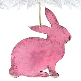 Pink Bunny Easter Wood Ornament G. DeBrekht - Designocracy