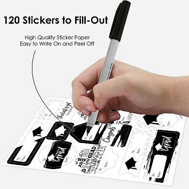 Big Dot Of Happiness Blackwhite Grad Best Is Yet To Come Tofrom Stickers 12 Shts 120 Stickers