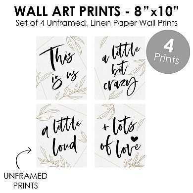 Big Dot of Happiness This is Us - Unframed Family and Living Room Linen Paper Wall Art - Set of 4 - Artisms - 8 x 10 inches