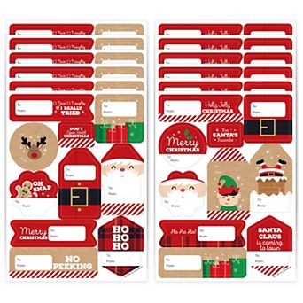 Big Dot Of Happiness Jolly Santa Claus Christmas Gift Tag Labels To And From 120 Stickers