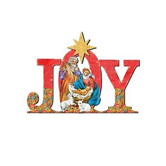 Regal Joy Nativity Christmas 24-Inch Door Decor by G. DeBrekht - Inspirational Holiday Decor