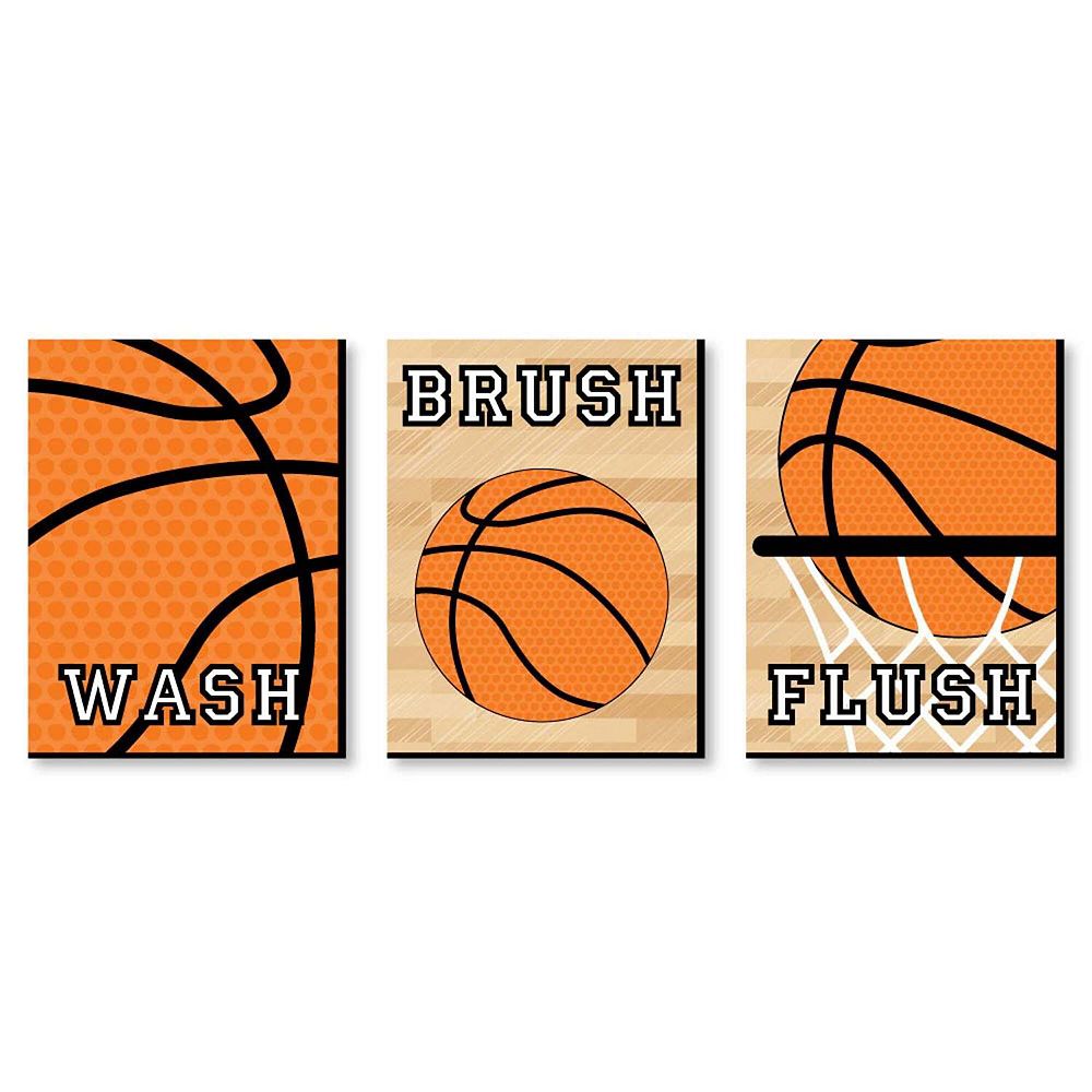 Big Dot of Happiness Nothin' but Net - Basketball - Kids Bathroom Rules ...