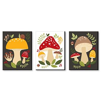 Big Dot of Happiness Wild Mushrooms - Red Toadstool Wall Art7.5 x 10 in - 3 ct