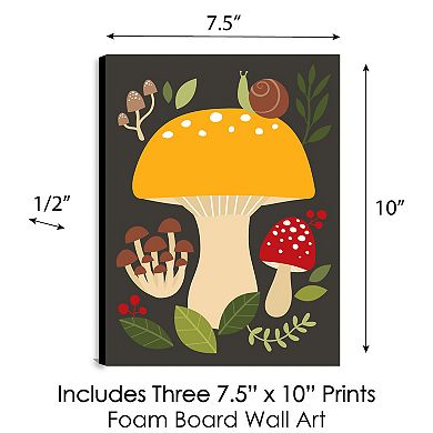 Big Dot of Happiness Wild Mushrooms - Red Toadstool Wall Art7.5 x 10 inches - 3 Ct