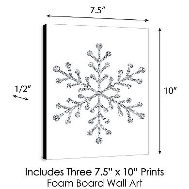 Big Dot of Happiness Pink Winter Wonderland - Christmas Wall Art and Holiday Snowflake Decorations - 7.5 x 10 inches - Set of 3 Prints