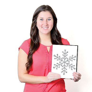 Big Dot of Happiness Pink Winter Wonderland - Christmas Wall Art and Holiday Snowflake Decorations - 7.5 x 10 inches - Set of 3 Prints