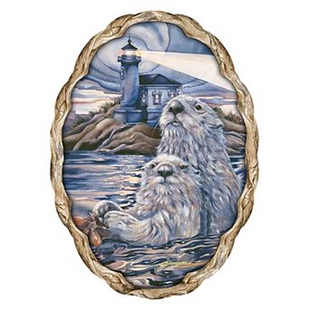 Starlight Otter Lighthouse Wall Hanger by J. Bergsma - Coastal Sea-Life Decor