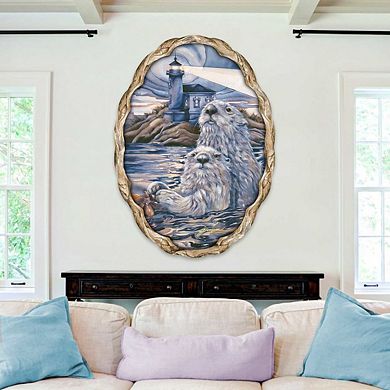 Starlight Otter Lighthouse Wall Hanger by J. Bergsma - Coastal Sea-Life Decor