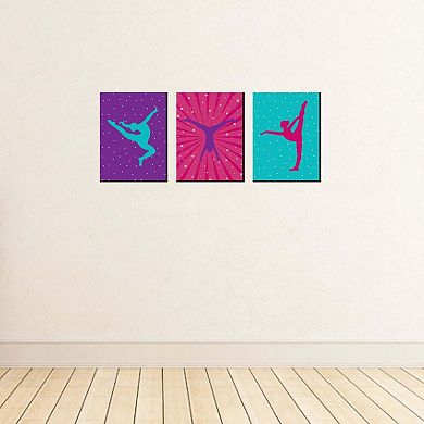 Big Dot of Happiness Tumble, Flip and Twirl - Gymnastics - Sports Themed Wall Art, Kids Room & Game Room Decor - 7.5 x 10 inches - Set of 3 Prints
