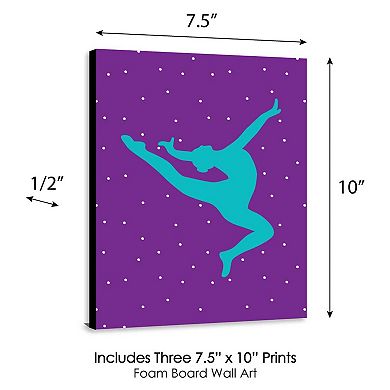 Big Dot of Happiness Tumble, Flip and Twirl - Gymnastics - Sports Themed Wall Art, Kids Room & Game Room Decor - 7.5 x 10 inches - Set of 3 Prints
