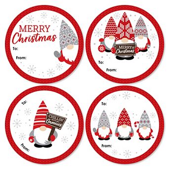 Big Dot Of Happiness Christmas Gnomes Holiday Party To And From Gift Tags Large Stickers 8 ct
