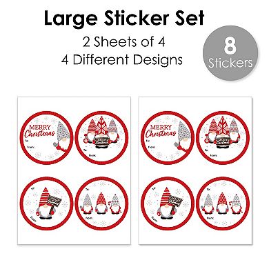 Big Dot Of Happiness Christmas Gnomes Holiday Party To And From Gift Tags Large Stickers 8 Ct