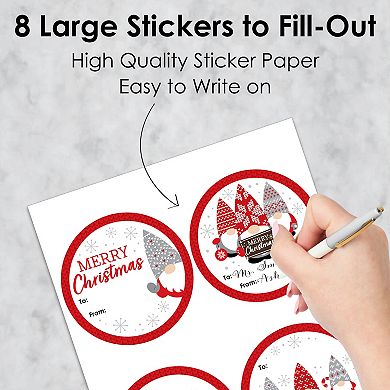 Big Dot Of Happiness Christmas Gnomes Holiday Party To And From Gift Tags Large Stickers 8 Ct
