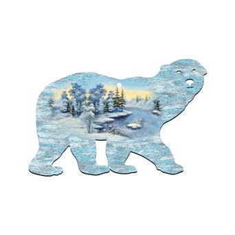 Polar Bear Vintage 24-Inch Handcrafted Wooden Door Decor by G. DeBrekht - Wildlife Decor