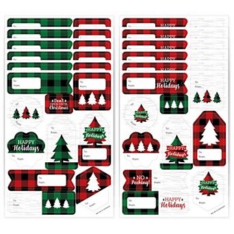 Big Dot Of Happiness Holiday Plaid Trees Christmas Party Gift Labels To And From 120 Stickers