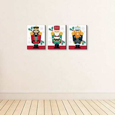 Big Dot of Happiness Christmas Nutcracker - Holiday Wall Art Room Decor - 7.5 x 10 inches - Set of 3 Prints