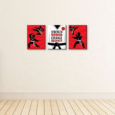Big Dot of Happiness Karate Master - Martial Arts Wall Art and Kids Room Decor - 7.5 x 10 inches - Set of 3 Prints