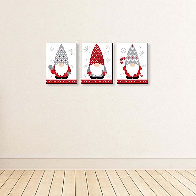 Big Dot of Happiness Christmas Gnomes - Holiday Wall Art Room Decor - 7.5 x 10 inches - Set of 3 Prints