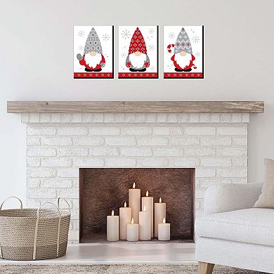Big Dot of Happiness Christmas Gnomes - Holiday Wall Art Room Decor - 7.5 x 10 inches - Set of 3 Prints