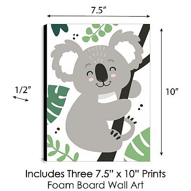 Big Dot of Happiness Koala Cutie - Bear Nursery and Kids Room - 7.5 x 10 inches - Wall Art Set of 3 Prints
