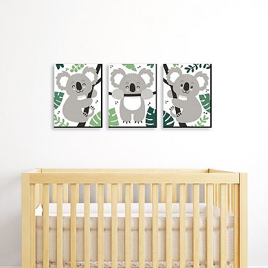 Big Dot of Happiness Koala Cutie - Bear Nursery and Kids Room - 7.5 x 10 inches - Wall Art Set of 3 Prints