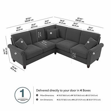 Coventry 87W L Shaped Sectional Couch