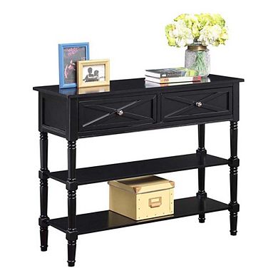 Convenience Concepts Country Oxford 2 Drawer Console Table with Shelves