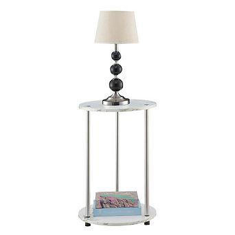 Convenience Concepts Designs2Go No Tools 2 tier Round End Table