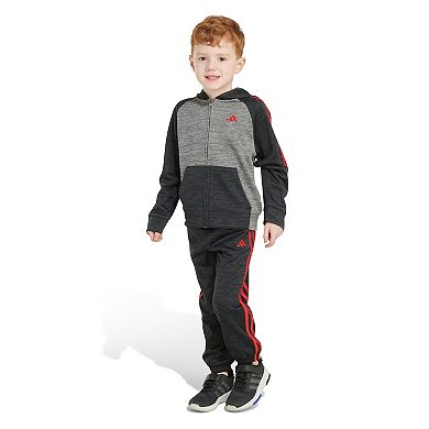 Boys 4-7 adidas Melange Fleece Zip-Up Hoodie & Jogger Pants Set