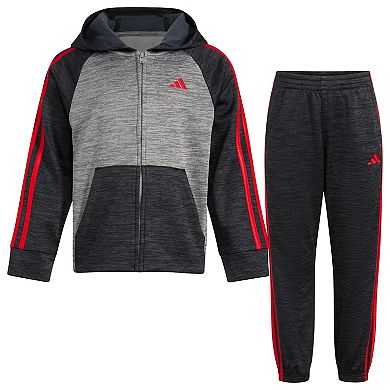Boys 4-7 adidas Melange Fleece Zip-Up Hoodie & Jogger Pants Set