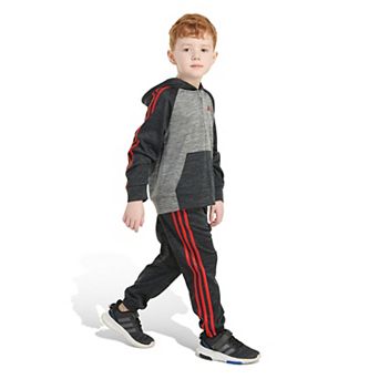 Boys 4-7 adidas Melange Fleece Zip-Up Hoodie & Jogger Pants Set