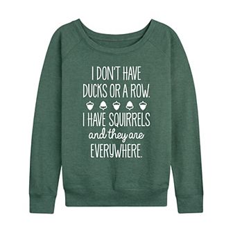 Women's Ducks Squirrels French Terry Long Sleeve Tee